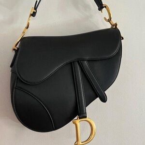 Dior black saddle bag basically new!